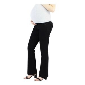 Indigo Poppy Black Maternity Jean with Flap Back Pockets and Over Belly Sz L